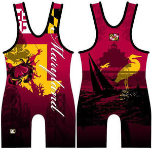 Sublimated Professional Custom High Quality <b>Cheap</b> Wrestling Singlets - Product Image 5