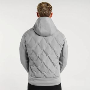 Chaqueta Híbrida Acolchada para Hombre Disponible en Negro y Gris Claro con Detalles de Neopreno, Diseño con Capucha y Ajuste Cómodo para Uso Diario - Product Image 3