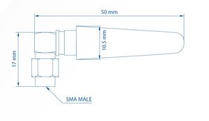 Antenne LTE Teltonika 003R-00296, 5dBi, SMA-Mâle, Angulaire - Product Image 2