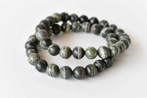 Wholesale 8mm Seraphinite Gray Color Natural Healing Round <b>Beaded</b> <b>Bracelet</b> for Meditation Jewelry - Product Image 1