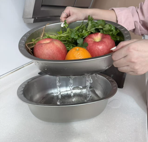 Set di Ciotole in Acciaio Inox per Cucina, Scolapasta in Metallo con Set di Ciotole per Mescolare, Colini per Verdure, Frutta e Impasto - Product Image 4