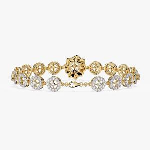 Tennis Bracelet Classic Diamond Moissanite 14k Dainty Yellow Gold Diamond Wedding <b>Jewelry</b> Perfect Gift - Product Image 3
