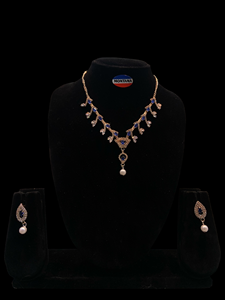 Vente en gros d'ensembles de bijoux collier et boucle d'oreille de mariage vintage en acier inoxydable avec diamants pour femmes - Product Image 3