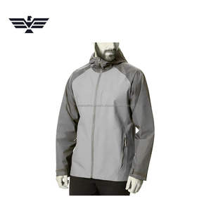 Veste d'extérieur respirante coupe-vent en toile bicolore avec logo personnalisé sur le devant et col montant fin pour homme - Product Image 6