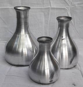 Moderne Élégant Personnalisé 3 Taille En Acier Inoxydable Métal Vase Épais Plancher Jaune pour Maison Porte Balcon Mariage Décor Épais Vase - Product Image 2