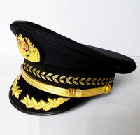 Design personnalisé Insigne Navy Peak Caps Couvre-chef de qualité supérieure Chapeau à visière fabriqué en usine Casquette de cérémonie de marin élégante et réglable