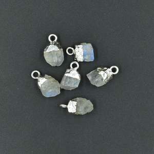 จี้มูนสโตนสีรุ้งทำด้วยมือเครื่องประดับอัญมณีธรรมชาติขนาด8-10มม. เครื่องประดับอัญมณีพลอยมูนสโตนเครื่องประดับดิบ - Product Image 4