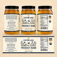 Étiquettes autocollantes personnalisées pour aliments en conserve, pots de miel, étiquettes imperméables en feuille d'or pour l'emballage des produits