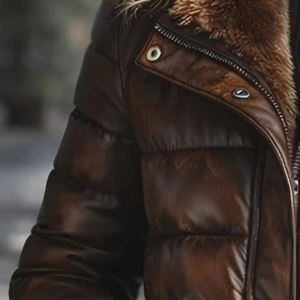 Veste matelassée en cuir respirant teint de luxe pour femmes, climats froids, alliant protection thermique et structure élégante - Product Image 3