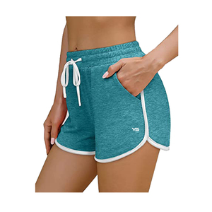Pantalones cortos deportivos para mujer con logotipo y diseño personalizados de alta calidad, pantalones cortos multicolores para hacer ejercicio en el gimnasio con material de tela - Product Image 6