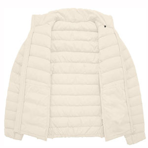 Veste d'hiver respirante en toile matelassée ordinaire personnalisée pour femmes manteau rempli de polyester coupe-vent col montant teint en plaine - Product Image 5