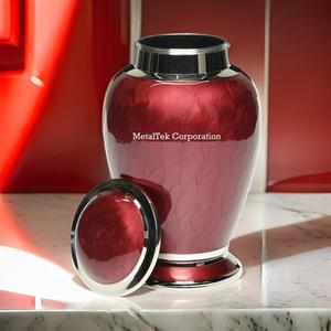 เหยือกใส่เถ้ากระดูกสำหรับผู้ใหญ่สไตล์อเมริกันไวน์แดงเคลือบสีแดงแวววาวอุปกรณ์สำหรับงานศพตกแต่งดีไซน์ใหม่ - Product Image 5