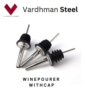 Vertedor de vino de acero inoxidable con tapa para elevar su servicio de vino, vertedor de vino Elegance Pour Guard Wine Cap Vertedor de vino - Product Image 5