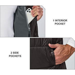 เสื้อกั๊กขนเป็ดน้ำหนักเบาสำหรับผู้ชายผ้าแคนวาสสำ100% ผ้าโพลีเอสเตอร์ผ้าใบกันลมมีซิป - Product Image 6