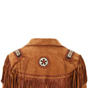 High Street Quality Original Cow Suede Leather Western Style Unisex Full Cowboy Jacket con logotipo frontal - Product Image 6