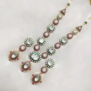 India Tyani Polki Kundan Set kalung penjualan langsung dari pabrik Set kalung pengiring pengantin kualitas premium dengan harga terendah