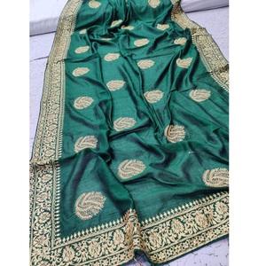 Top Quality Attractive Best Silk Fancy Embroidery <b>Stone</b> Work Saree <b>Hot</b> Sale Cotton Saree Buy From Indian Trusted Supplier - Product Image 1