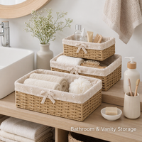 Panier de rangement en corde de papier tressée, modèle Soft Edge T3, pour bureau, table basse, snacks, bijoux, papeterie, cosmétiques, rangement moderne