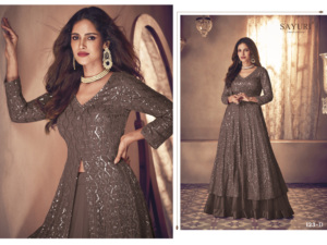 2024 último bordado pesado Anarkali traje estilo pakistaní vestido largo vestido con Dupatta para damas diseño de ropa de fiesta - Product Image 4