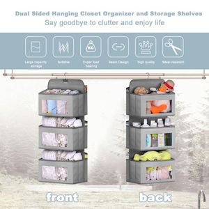 Organisateur de placard suspendu pliable à 6 niveaux, étagère de placard suspendue à 6 niveaux avec 2 crochets robustes pour le rangement - Product Image 2