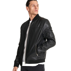 Alta calidad Nuevo diseño de cuero hecho a prueba de agua de cuero genuino Nueva llegada Precio razonable Bolsillos con cremallera Abrigos de cuero - Product Image 3