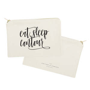 กระเป๋าจัดระเบียบเครื่องสำอางแบบพกพา Eat Sleep Practical ทำจากผ้าแคนวาสเนื้อนุ่ม พร้อมโลโก้สั่งทำ ลายตัวอักษรเป็นมิตรกับสิ่งแวดล้อม - Product Image 2