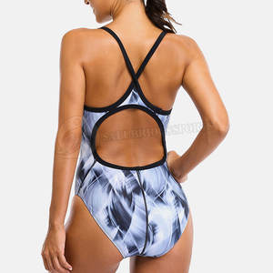 Tenue de bain de sport pour femmes en élasthanne/nylon pour dames vente en gros de vêtements maillots de bain unis pour femmes - Product Image 6