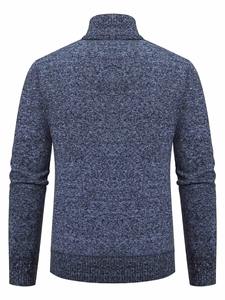 Veste cardigan décontractée pour hommes pull en tricot coupe ample pour jeunes adultes saison d'hiver fermeture à glissière tissu en toile Service OEM - Product Image 2
