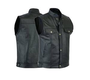Personnalisable respirant imperméable coupe-vent en cuir gilet pour hommes de haute qualité Durable confortable décontracté motard porter grande taille - Product Image 1