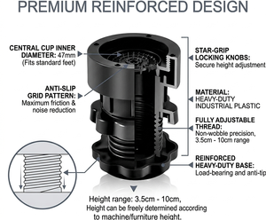 Washing Machine Stand with Adjustable Legs, Movable Base <b>Trolley</b>, Anti-Vibration Pad for Washer & Fridge - Product Image 6