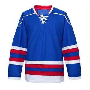 Vente en gros Maillots de hockey sur glace Chemises d'entraînement pour hommes Logo personnalisé Polyester Impression par sublimation Fournisseur de vêtements de sport en vrac - Product Image 2