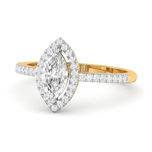 แหวนเพชรทรงมาควิส 3 กะรัต ผลิตในห้องปฏิบัติการ ทรงแฟนซีคัท ทอง 14 กะรัต สีขาว/เหลือง/โรส คลาสสิก ได้รับการรับรองจาก IGI สำหรับเครื่องประดับ - Product Image 1