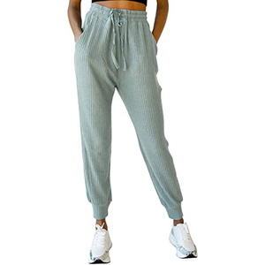 Men's High Quality Sweat Pants Custom Casual <b>Joggers</b> Loose Fitness Waffle Fabric Cotton Trousers Elastic Winter Season Features - Product Image 1