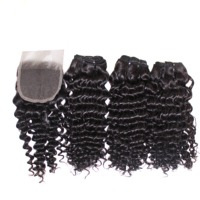 Perruque de cheveux vierges vietnamiens de qualité supérieure Grade 12, bouclés en profondeur, 3 paquets, avec closure en dentelle HD, toupet naturel long et bouclé