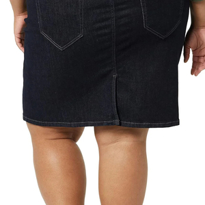 Falda Vaquera Larga de Mezclilla con Cintura Alta, Estilo Cargo, Abertura Frontal, Vintage, Azul, Dobladillo Deshilachado - Product Image 3