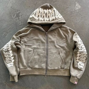 Tracksuit for Man 100% Cotton Hoodie and Jogger Set Cotton Polyester Custom Logo Unisex <b>Jumper</b> Hoodie Set Acid Wash Tracksuits - Product Image 1