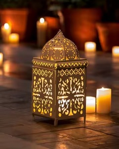 Decoraciones para el Hogar, Modernas y Populares, Lámpara de Ramadán, Eid Mubarak, Hierro Dorado, Ramadán Kareem - Product Image 2