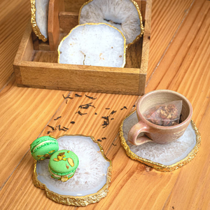 ที่รองแก้วอาเกตเคลือบด้วยทองอุปกรณ์เครื่องครัวอุปกรณ์บนโต๊ะอาหาร - Product Image 2