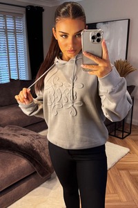 Nouveau modèle 2025, vente en gros OEM, logo personnalisé, haute qualité, sweat-shirt de sport et de gym en molleton de bambou épais, uni, gris, brodé - Product Image 6