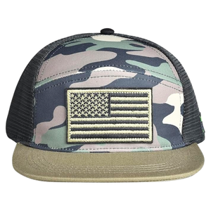 Vente en gros de casquette snapback structurée à 7 panneaux personnalisée Casquette en coton Casquette de chasse extérieure personnalisée Broderie Patch Logo ODM OEM - Product Image 1