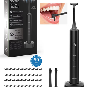 Hydropulseur dentaire électrique avec 50 têtes, recharge sans fil, portable, pour soins bucco-dentaires à domicile - Product Image 1