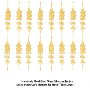 Juego de 6 Anillos para Servilletas de Navidad en Vidrio Dorado Hechos a Mano, Porta Tarjetas de Lugar para Decoración de Mesa de Hotel - Product Image 2