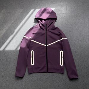 Sweat à capuche polaire technique d'hiver personnalisé avec logo, service OEM, décontracté, en coton épais, réfléchissant, pour homme, vêtement de sport - Product Image 4