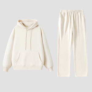 Ensemble de 2 sweat-shirt en molleton avec capuche en laine pour homme et femme Pantalon tendance pour le printemps, l'automne, l'hiver Logo imprimé respirant - Product Image 5