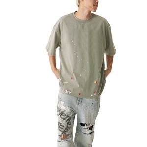 เสื้อยืดโอเวอร์ไซส์แบบเรียบ สไตล์วินเทจ ผ้าฝ้ายออร์แกนิค 100% คุณภาพสูง ทรงหลวม สตรีทแวร์ ผลิตตามสั่ง (OEM) - Product Image 1