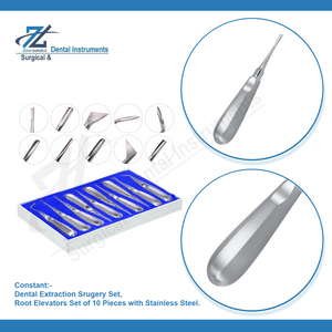 Juego de Elevadores de Raíces Manuales de 10 Piezas, Juego de Extracción y Luxación Dental, Instrumentos Dentales de Acero Inoxidable - Product Image 3