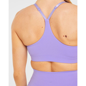 Soutien-gorge de sport Vibrant Violet Staple de haute qualité bretelles arrière réglables décolleté en V lisse et dernières femmes Fitness soutien-gorge de sport - Product Image 6