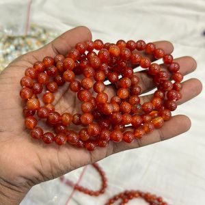 Perles rondes en agate de feu rouge naturelle, 4mm 6mm 8mm 10mm 12mm perles en agate de feu approvisionnement 15 "brin - Product Image 3