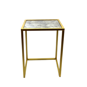 Couleur décorative en laiton de table basse de table carrée de fer/MDF de conception unique finie pour la décoration de maison et d'hôtel - Product Image 2