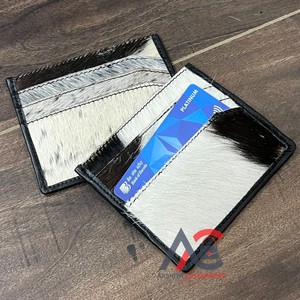 Nouveau Design personnalisé cheveux sur cuir de vachette porte-cartes de visite poche pour carte plate porte-cartes en cuir véritable Durable pour unisexe - Product Image 1